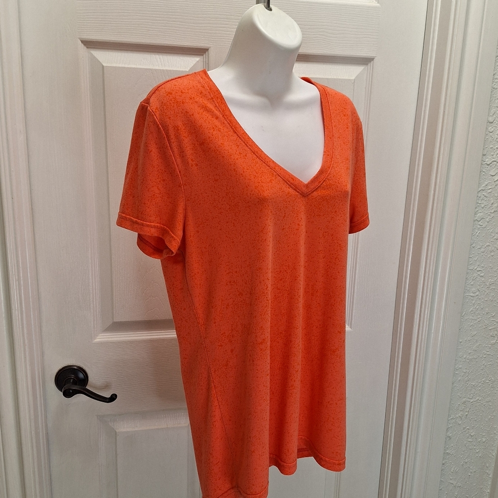 Adidas Orange V-Neck Women's Top